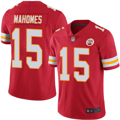 Youth Kansas City Chiefs 15 Mahomes Patrick Red Team Color Vapor Untouchable Limited Player Football Nike NFL Jersey